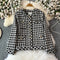 Elegant Sequined Tweed Suit Cardigan