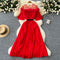 Vintage 3d Petal Pleated Dress