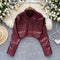 Punk Style Solid Color Short Jacket