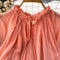 Round Collar Ruffled Chiffon Top