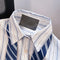 Uniform Style Striped Shirt with Ribbon