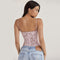Floral Embroidered Lace Fishbone Top