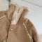 Lamb Wool Patchwork Suede Jacket