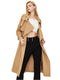 Cross Layered Neckline Draped Trench Coat