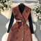 Vintage Suit Dress&Black Sweater 2Pcs