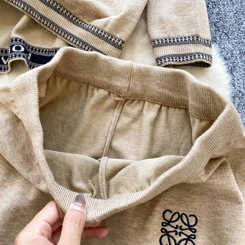 LOGO Embroidered Sweater&Trousers 2Pcs