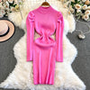 Barbie Pink Turtleneck Knitted Dress