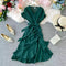 Vintage Asymmetric Ruffled Fishtail Dress