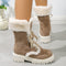 Suede Lace-up Mid-Calf Snow Boots