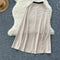 Vest&Half-body Skirt Color-blocking 2Pcs