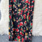 Crew Neck Floral Black Dress