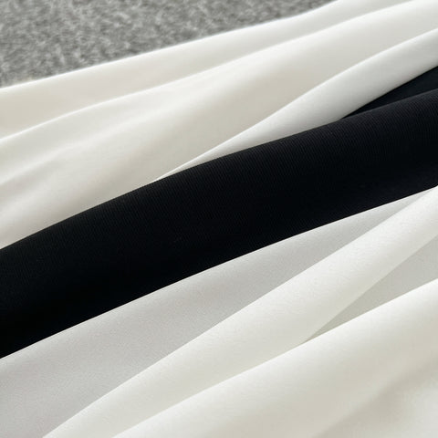 Black&White Patchwork Elegant Dress