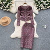 Sequined Cardigan&Skirt Tweed 2Pcs