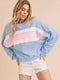 Color Blocking Striped Pullover Sweatshirt