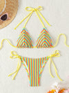 Terry Cloth Hanging Neck Tie Bikini