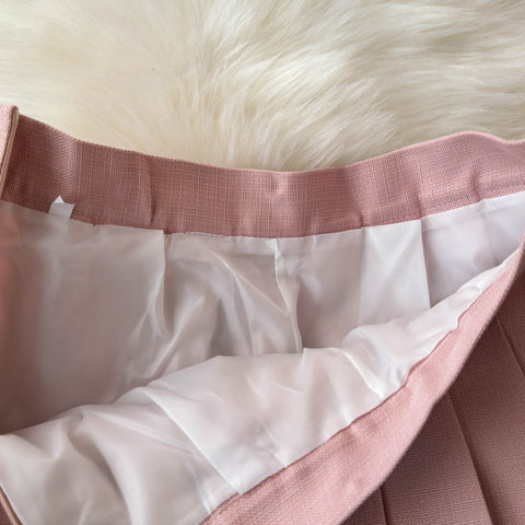 3D Rose Blazer&Pleated Skirt 2Pcs