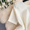High-end Round Collar Creamy White Dress