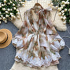 High-end Bow Floral Printed Dress