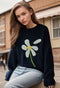 Flower Jacquard Loose-fit Sweater