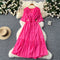 French Style Lace-up Chiffon Dress