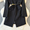 Niche V-neck Black Suit Dress