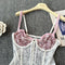 White Lace Patchwork Fishbone Camisole