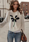 Flower Jacquard Loose-fit Sweater