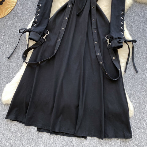 Niche Short Hoodie&Slip Dress 2Pcs