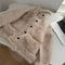 Furry Edge Patchwork Suede Jacket