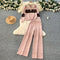 Zipped Sweatshirt & Wide-leg Trousers 2Pcs