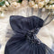 High-end Ruffled Mesh Patchwork Black Dress