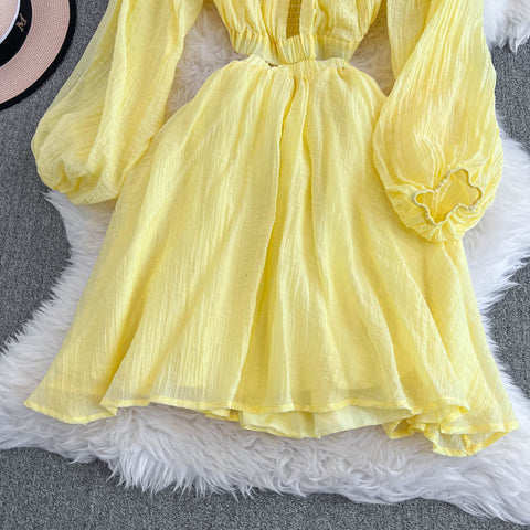 Sexy Low-cut Puffy Short Dress