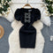 Vintage Bow Hollowed Black Dress