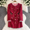 High-end Plaid Tweed Patchwork Dress