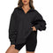 Pullover Loose-fit Zipped Sweatshirt