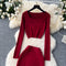 Knitwear&Half-body Skirt Knitted 2Pcs