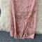 Furry Sequined Pink Slip Dress