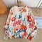 Colorful Flower Printed Loose Cardigan