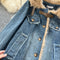 Thermal Thickened Denim Patchwork Coat