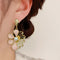 French Retro Pink Flower Earrings