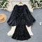 Sequined Black Dress&Furry Shawl 2Pcs