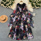 Courtly Colorful Floral Chiffon Dress