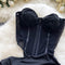 Off-shoulder Hollowed Black Short Dress