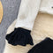 Doll-collar Cardigan&Velvet Shorts 2Pcs