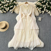 Elegant Pleated Draped Chiffon Dress