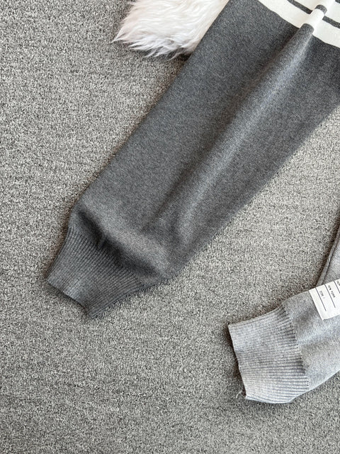 V-neck Cardigan&Drawstring Trousers 2Pcs