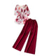 Floral Top&Trousers Chiffon 2Pcs