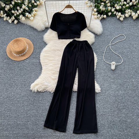 Zipped Top&Trousers Casual 2Pcs