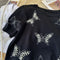 Premium Butterfly Beaded Black Sweater