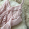 Irregular Design Ruffled Pink Halter Dress